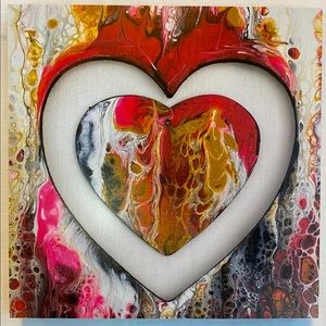 Mixtile ❤️Valentine Pour Painting ❤️ Art Print Ready to Hang ❤️